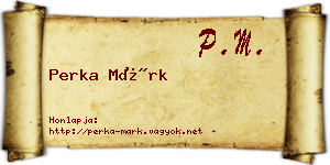 Perka Márk névjegykártya